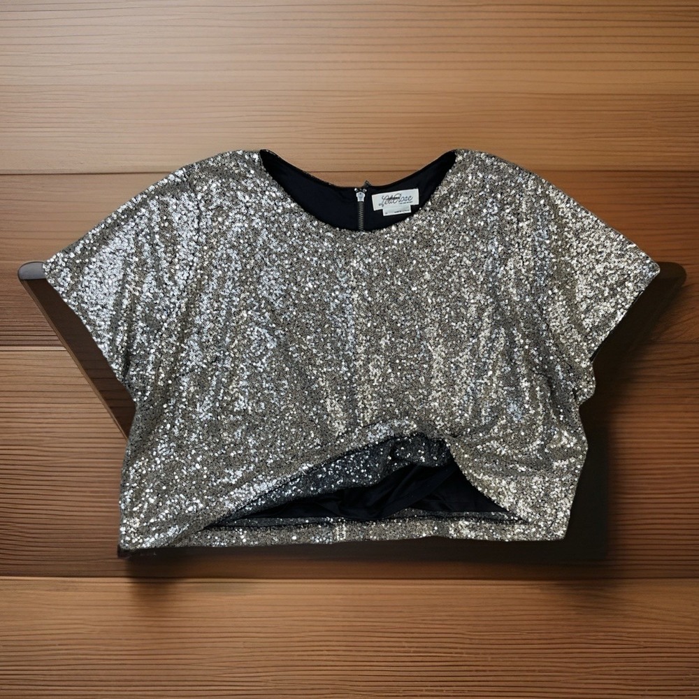 Lena Rose for Lane Bryant Sequins Blouse Womens Plus Sz 28 Party Cocktail Top